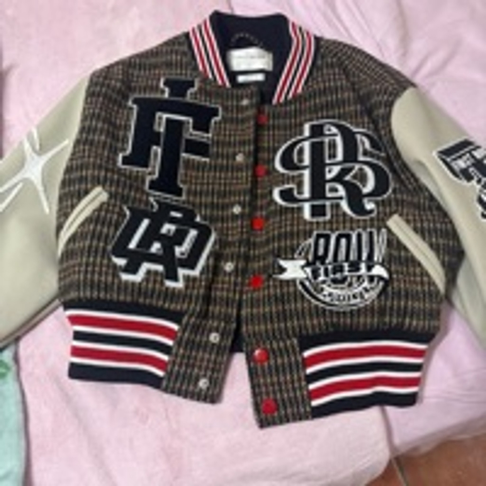 First Row Brown & Beige Varsity Jacket Size S​